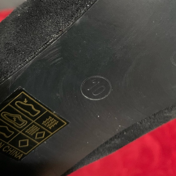 ❤Z03- Fashion faux suede black botties chunky heel - Picture 6 of 8